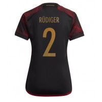 Fotbalové Dres Německo Antonio Rudiger #2 Dámské Venkovní MS 2022 Krátký Rukáv